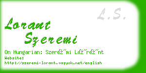 lorant szeremi business card